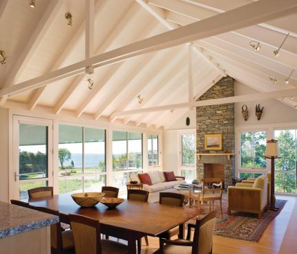 The interior of the custom home, located in Bristol, R.I., by Jacob Talbot Fine Homebuilders and Estes/Twombly.