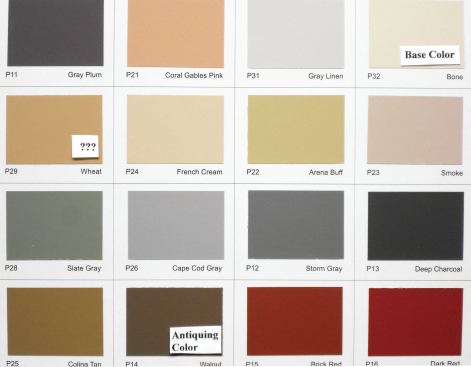 This chart shows the colors from the previous photo. The “???” chip represents the muddy combination of the two colors.