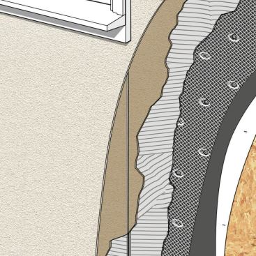 The best practice for applying stucco is to use a hard base coat with a high-cement content, and let that coat crack over a two-week or longer curing period. Then, apply a softer second coat and a pigmented top coat that flexes more and shrinks less.