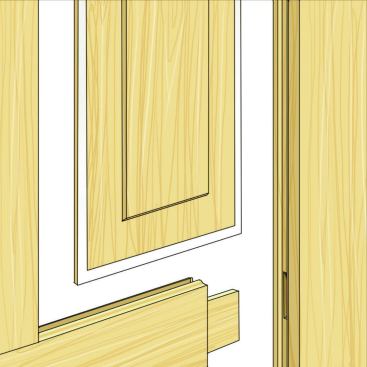 Paint It First: If you have control over door or cabinet construction, you can keep this problem from occurring by painting door parts in advance of assembling the component. Note: only the edges (tongues) of the floating panels need to be painted before assembly, and just priming those portions may be enough.