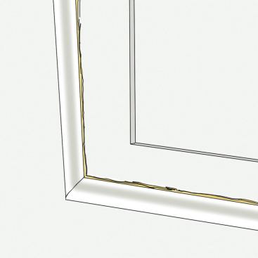 Shrinking and Showing: As the various parts of a frame and panel door shrink under dry, mid-winter conditions, the unpainted edges of raised panels may pull out of the grooves where they've been hiding.