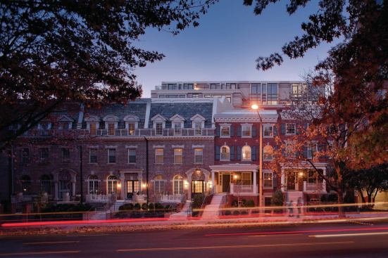 A historic site along Washington DC's Connecticut Avenue blends old and new. 