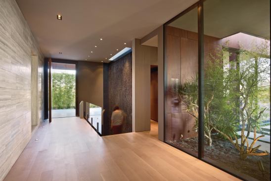 Floors are wire-brushed white oak.
