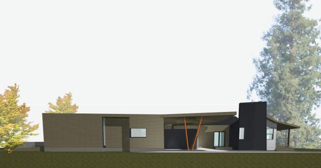 The home's northeast elevation.