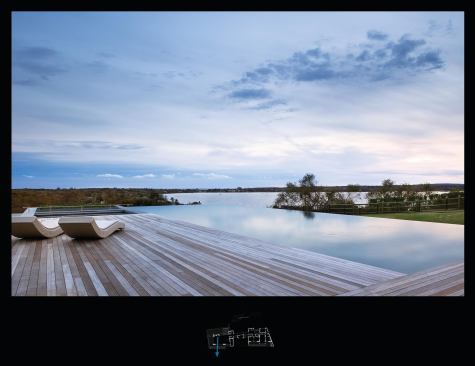 An infinity pool overlooks the Atlantic.