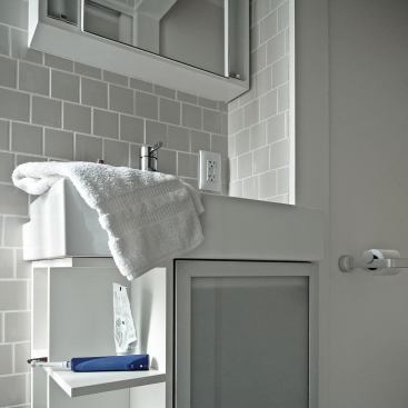 The team kept cost low with IKEA bath fixtures and fittings.