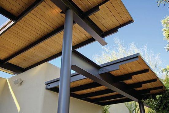 The steel and Douglas fir pieces fit together seamlessly.

