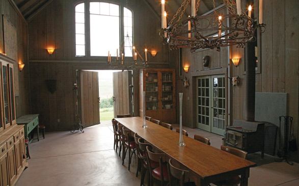 The second floor of the barn includes an office for the family business.

