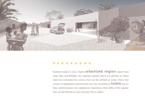 Planned for a development in Juba, Southern Sudan, this house draws on a traditional model of family compounds.