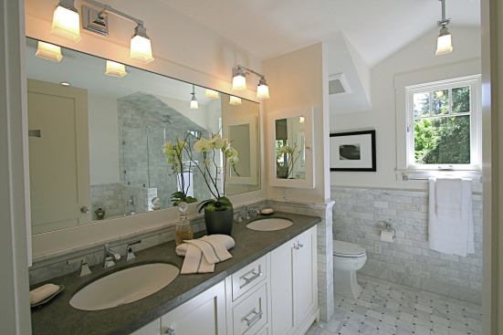 Finishings doff a cap to the fittings in a traditional Shingle-style home, yet they're fresh and updated. 