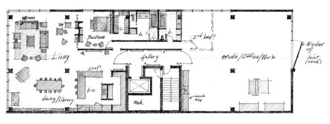 Units are sold as raw space; shown is a concept for how a typical layout might look.