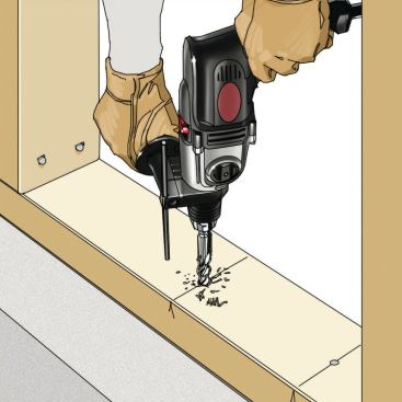 Drill Precisely With the framing complete, mark the locations for the code-required anchors or engineer-specified hold-downs. Drill a slightly oversize hole through the wood and into the concrete at each required location.