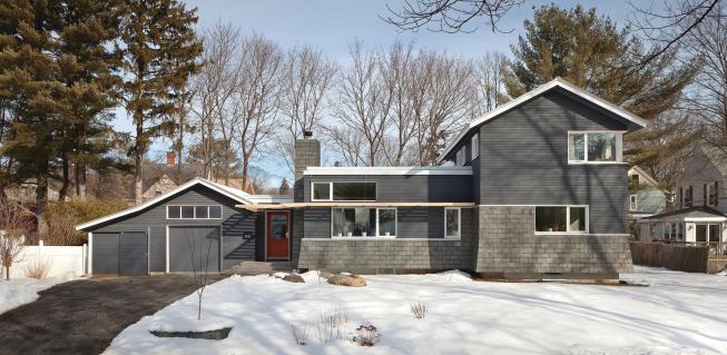 A down-at-the-heels 1960s ranch home with a wet basement was turned into a test bed for exploring affordable, energy-efficient, northern-climate remodeling by Thomspon Kaplan Architects. 