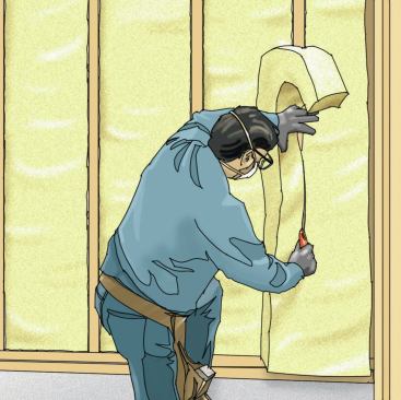 It’s faster to squeeze, jam, bend, or fold fiberglass insulation into an oddly shaped space rather than to carefully cut the batt to fit. But precisely trimming batts to fit snugly into place creates the contact that keeps conditioned air from leaking in or out, so make sure your crews take the time to trim it right.