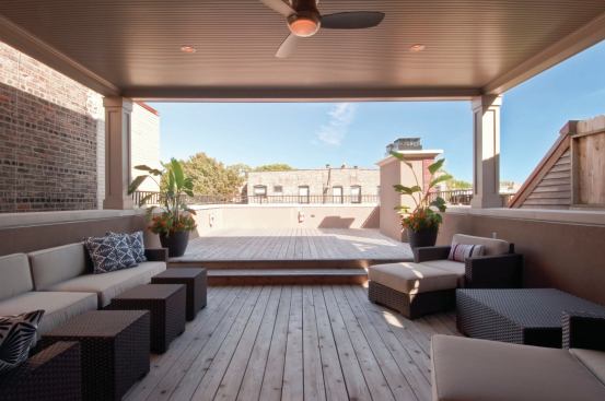 A roofdeck provides the ultimate urban luxury--private outdoor space that can be used rain or shine. 