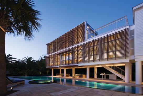 2011 Custom Outdoors Design Awards2011 Grand Award - Sunscreen: A Guest Pavilion, Sullivan's Island, S.C.

Entrant/Architect: Stephen Yablon Architect, New York; Builder: NBM Construction, North Charleston, S.C.; Landscape architect: Wertimer & Associates, Charleston, S.C.



Positioned along the edge of the lot, this guest-house addition creates a backdrop for the pool and a generous outdoor room.