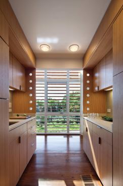 The galley kitchen.