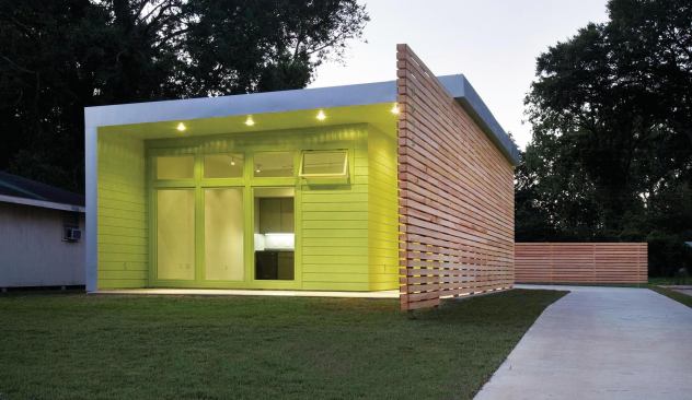 Kiwi House, Baton Rouge, La. - Front and Side Elevations

Merit Award - Custom Home / Less Than 3,000 Square Feet

Entrant/Architect/Builder: +one design and construction, Baton Rouge, La.

Living space: 1,300 square feet

Site: 0.22 acre

Construction cost: $96 per square foot

Photographer: Devin Duffy.



This neo-shotgun house replaces a damaged dwelling on a deep, narrow lot unsuitable for a conventional tract house--at an unsubsidized cost of less than $100 per square foot.
