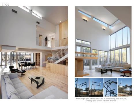 Clerestory glazing emphasizes the height of the living area.

