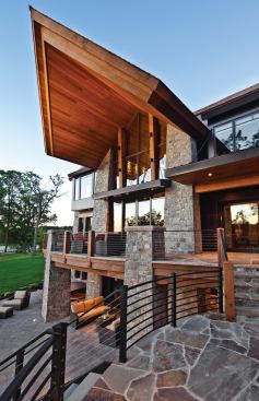The lowered patio preserves views from the house.