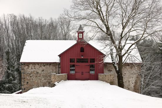 A newly added cupola acts as a beacon when the barn is occupied at night.