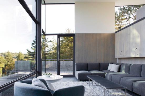 The interior palette follows the same grayscale theme as the exterior.

