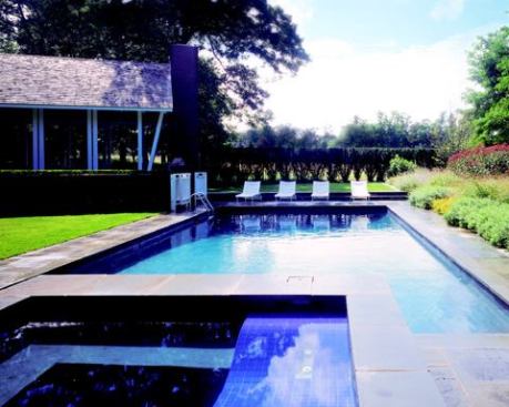 Custom Home Outdoors – Fall 2006 Architect: Audrey Matlock Architect, New York; Builder: KP Dutcher, Watermill, N.Y. A 700-square-foot pavilion is the focus of several outdoor spaces and landscaped areas within this Long Island, N.Y., acreage. The airy destination draws people out of the house into a protected yet open-air room that accommodates all manner of activities. “Its purpose was to provide space for dining or entertaining,” architect Audrey Matlock explains, “while engaging the house visually and experientially with the landscape.”