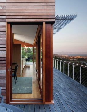 The ipe rain screen siding will be left to weather naturally.