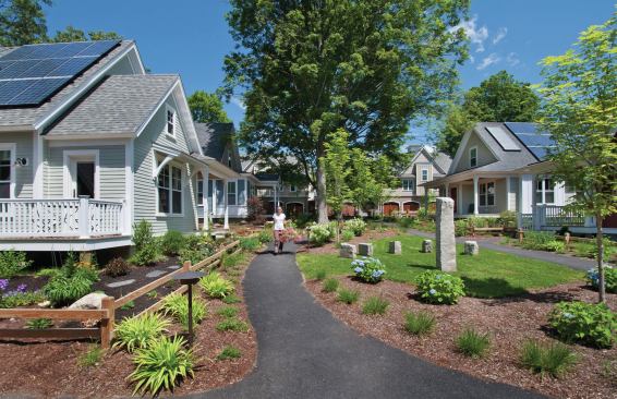 The cottages are wired for solar panels and designed to achieve net-zero energy when fitted with 400-kWh PVs.
