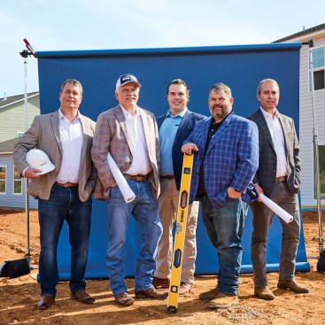 From left, United Homes Group executive vice president of sales Robert Penny, CEO and chairman Michael Nieri, co-executive vice president of construction services Pennington Nieri, co-executive vice president of construction services Jeremy Pyle, and chief operating officer Shelton Twine.
