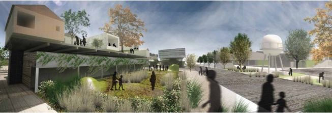 Student Winner—Upcycling 2.0, designed by the team of Columbia University School of Architecture and Planning and Preservation (Ryan H. B. Lovett, John B. Simons, and Patrick Cobb).
Juror Statement: "Introduces an intriguing ‘bottom-up’ financing mechanism of income pooling to support infill community improvements, amenities, and multi-unit housing options."