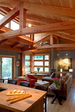 The primary gathering space, "The Commons" combines the kitchen, dining room, and living room within a single, cozy volume.