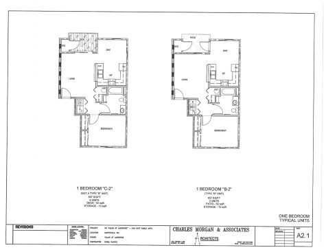 Typical one-bedroom units.