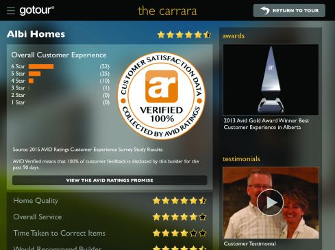 Buyers can view product details and read customer reviews in the GoTour interface.