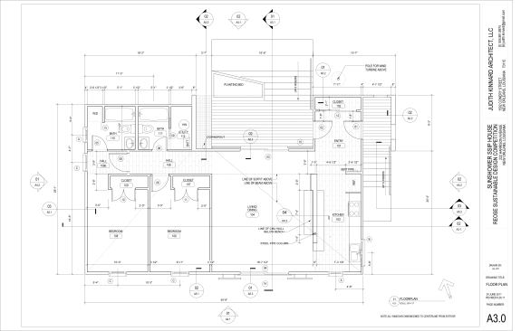 The Sunshower SSIP house has 1,050 square feet of living space, including two bedrooms and two baths, as well as an ample outdoor area where a wind turbine can be mounted. 
View a high resolution version of the floorplan .