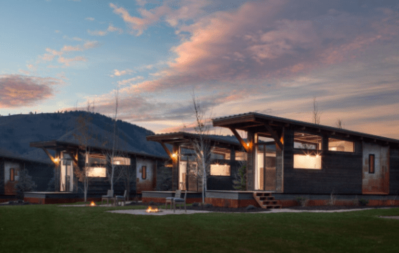 Wyoming firm Wheelhaus is offering a new line of 1,500-square-foot homes based on its popular Wedge tiny cabin, shown here.