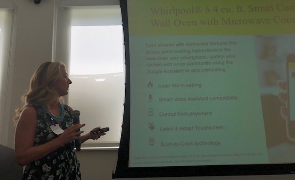 Whirlpool senior associate brand manager Renee Catania presents on IoT facets of KB Home ProjeKt's appliance systems.