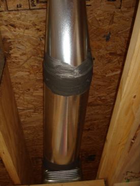 Sealed joints prevent air leakage from the ducts.