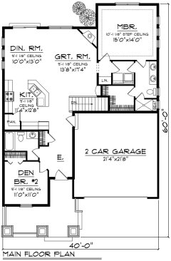 Small house plan with two bedrooms, floor plan. See more images at Houseplans.