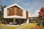 Very modern house plan for a narrow lot