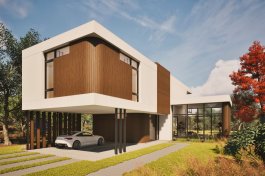 Very modern house plan for a narrow lot